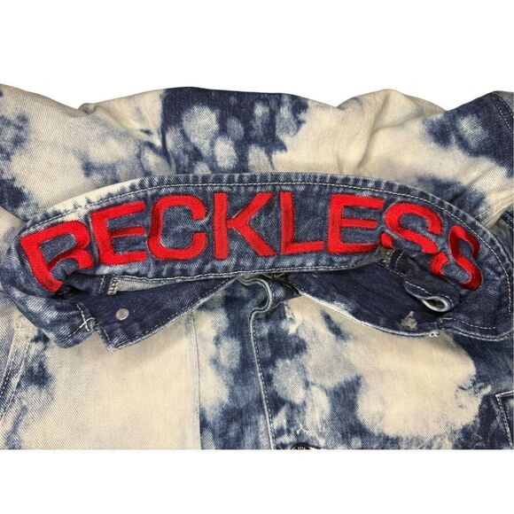 Young & Reckless Y&R Men’s Medium Bleached Denim Jacket Embroidered - Picture 3 of 7